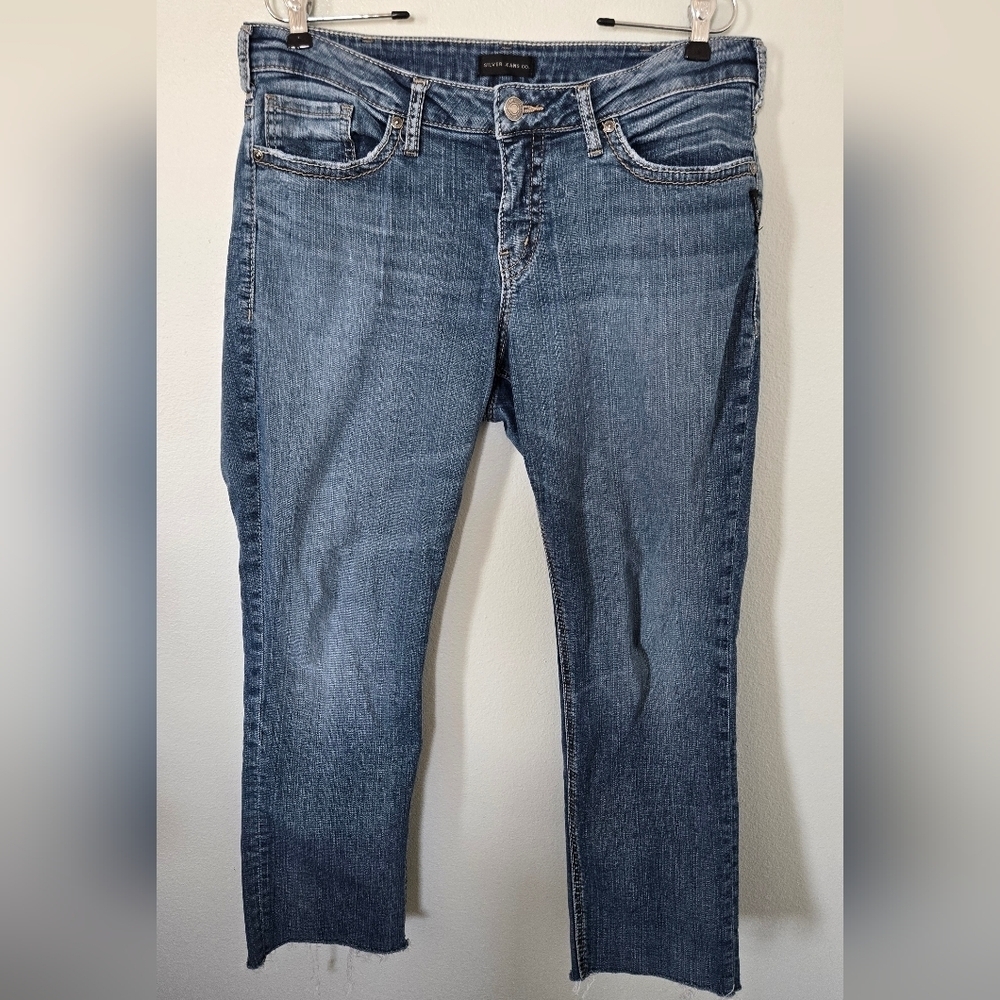 Silver Straight Leg Jeans Size 14